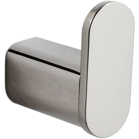 BALNEO - crochet porte-serviettes en acier inox chromé argenté - crochet de salle de bain QARX inoxydable - patère murale pour salle de bain