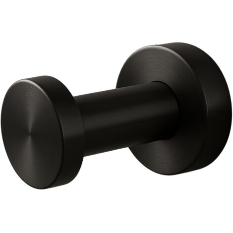 BALNEO - crochet porte-serviettes en acier inox noir - crochet de salle de bain QUBE inoxydable - patère murale pour salle de bain