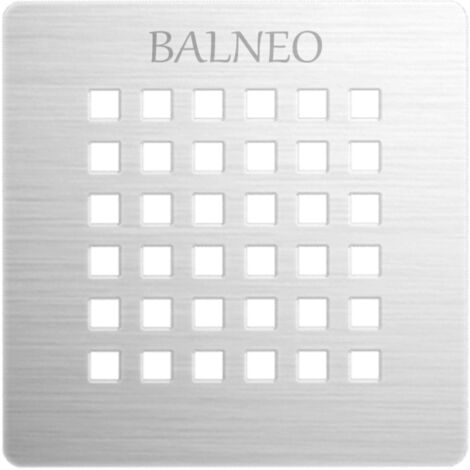 Balneo Grille 13,2x13,2cm, pour receveurs de douche, chrome, quadrillage, Stone Tray