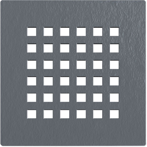 Balneo Grille 13,2x13,2cm, pour receveurs de douche, gris foncé, quadrillage, Stone Tray