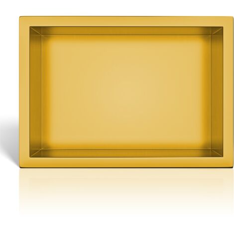 BALNEO - niche murale 30x20x10 cm dorée en acier inoxydable WALL-BOX - étagère de salle de bain