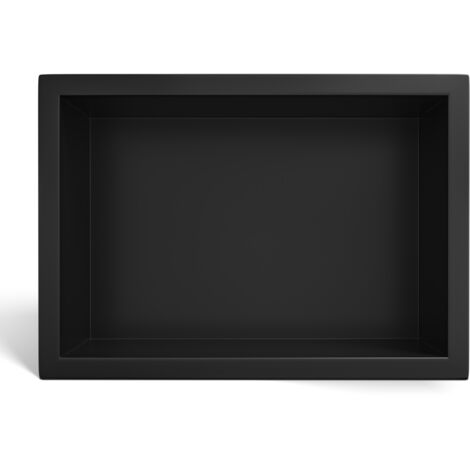 BALNEO - niche murale 30x20x10 cm noire en acier inoxydable WALL-BOX - étagère de salle de bain