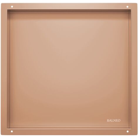 BALNEO - niche murale 30x30x10 cm cuivrée en acier inoxydable WALL-BOX NO RIM - étagère murale encastrée sans cadre