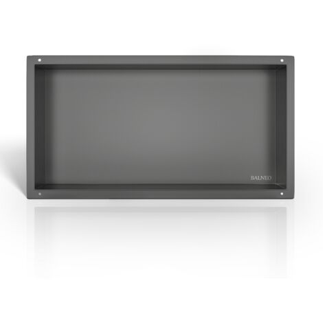 BALNEO - niche murale 60x30x10 cm gris foncé en acier inoxydable WALL-BOX NO RIM - étagère murale encastrée sans cadre