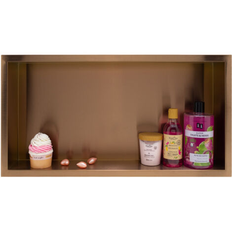 BALNEO - niche murale 60x30x7 cm cuivrée en acier inoxydable WALL-BOX - étagère de salle de bain