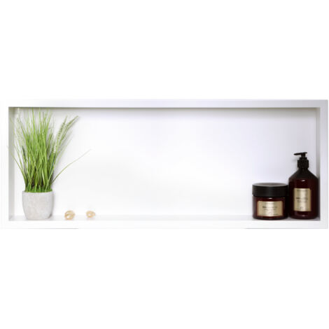 BALNEO - niche murale 90x30x10 cm blanche en acier inoxydable WALL-BOX - étagère de salle de bain