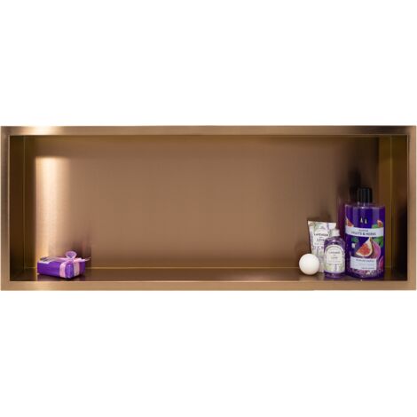 BALNEO - niche murale 90x30x10 cm cuivrée en acier inoxydable WALL-BOX - étagère de salle de bain