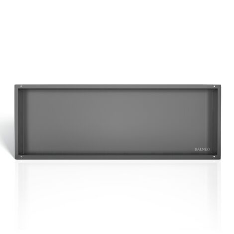 BALNEO - niche murale 90x30x10 cm gris foncé en acier inoxydable WALL-BOX NO RIM - étagère murale encastrée sans cadre