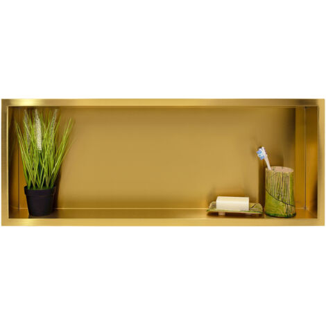 BALNEO - niche murale 90x30x7 cm dorée en acier inoxydable WALL-BOX - étagère de salle de bain