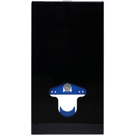 Balneo Pack WC suspendu mural, en verre noir, avec plaque intégrée, Fix-Frame Glass Black