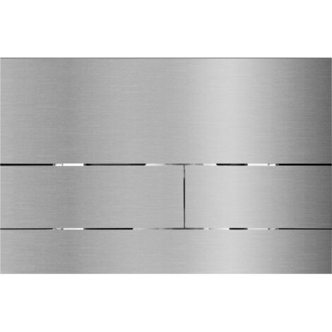 BALNEO - plaque de commande FLO en acier inoxydable argentée - plaque de déclenchement double touche