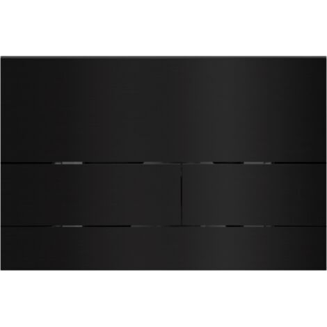 BALNEO - plaque de commande FLO en acier inoxydable noire - plaque de déclenchement double touche