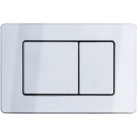 Balneo Plaque de commande WC en acier inoxydable AXO chromée - plaque encastrée pour bâti-support - double touche 2 fonctions