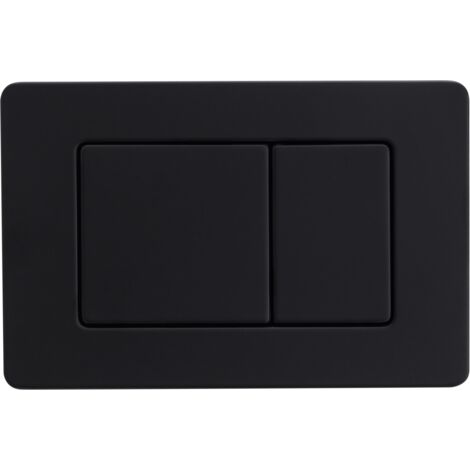 Balneo Plaque de commande WC en acier inoxydable AXO noire - plaque encastrée pour bâti-support - double touche 2 fonctions