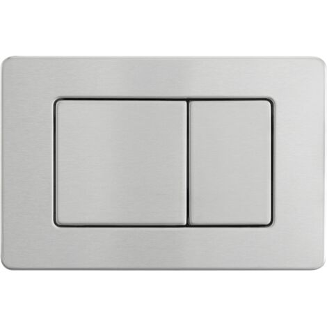 Balneo Plaque de commande WC en acier inoxydable brossé AXO Inox - plaque encastrée pour bâti-support - double touche 2 fonctions