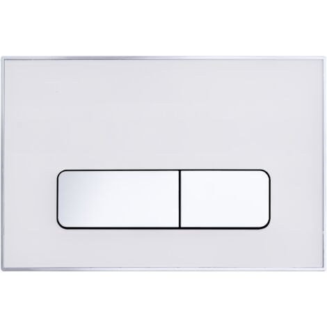 Balneo Plaque de commande WC IXO blanche - plaque encastrée pour bâti-support - double touche 2 fonctions