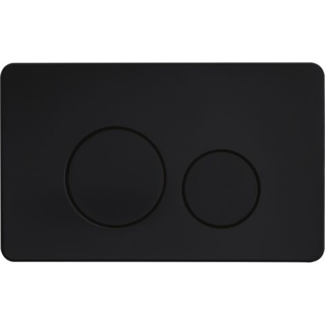 Balneo Plaque de commande WC OXO noire - plaque encastrée pour bâti-support - double touche 2 fonctions