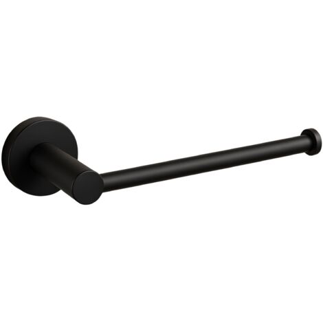 BALNEO - porte-papier toilette en acier inox noir - dérouleur QUBE inoxydable - support papier WC en métal