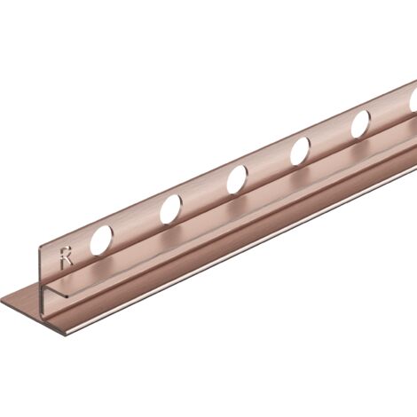 Balneo Profilé latéral incliné droit pour douche à l'italienne 120cm, acier inoxydable, finition cuivre, Pente de 1,5%