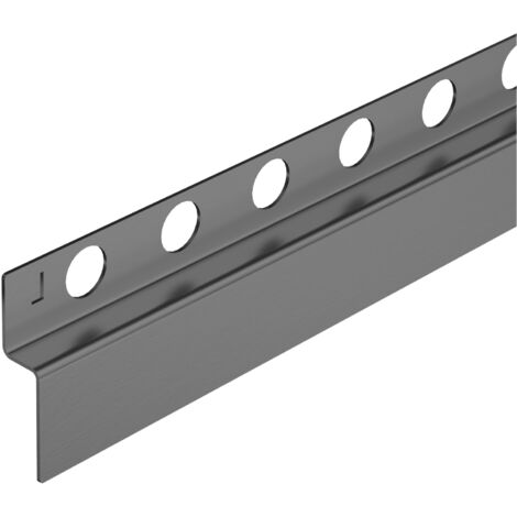 Balneo Profilé latéral incliné gauche pour douche à l'italienne 120cm, acier inoxydable, finition gun metal graphiteux, Pente de 1,5%