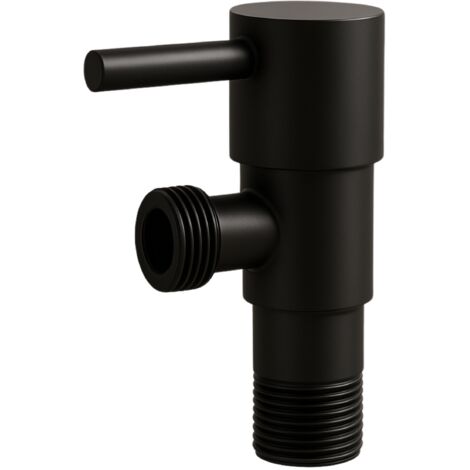 BALNEO - robinet d’angle à tête céramique 1/2 x 3/8 noir - robinet de coupure pour tuyaux d’eau en acier inoxydable