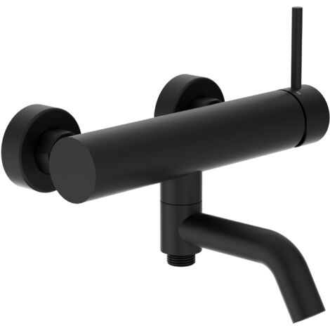 BALNEO Robinet de baignoire noir Acier inoxydable Mitigeur mural pour baignoire CASCADE