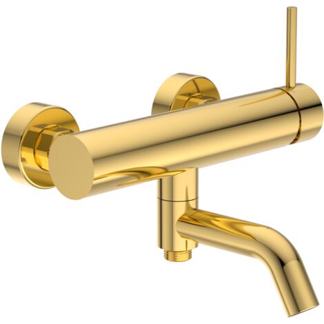 BALNEO Robinet de baignoire or brillant Acier inoxydable Mitigeur mural pour baignoire CASCADE