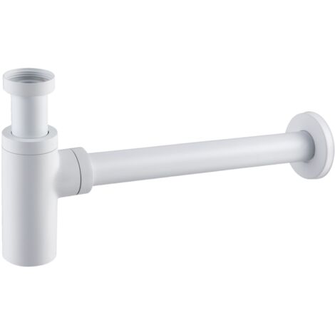 BALNEO - siphon de lavabo rond en laiton blanc - siphon de salle de bain moderne