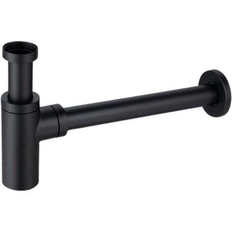 BALNEO - siphon de lavabo rond en laiton noir - siphon de salle de bain moderne