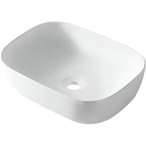 BALNEO - Vasque à poser VIONA 47x33 cm blanche en céramique - Lavabo à poser