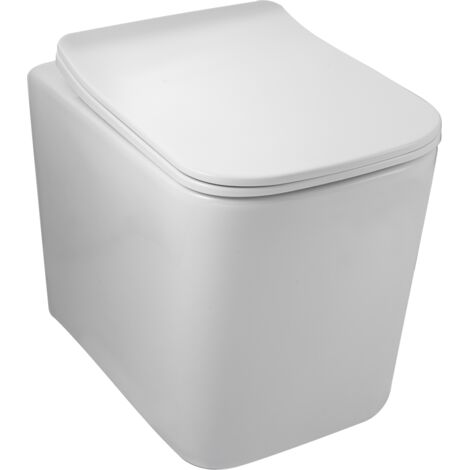 Balneo WC suspendu, sans bride bau, abattant softclose, Ceramique, blanc, LUGA
