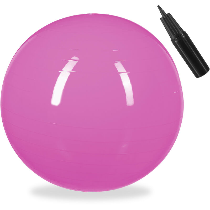 

Balón para ejercicios de fitness, Pelota de pilates, Equilibrio, Con bomba de aire, Ø 55 cm, 1 Ud., Rosa