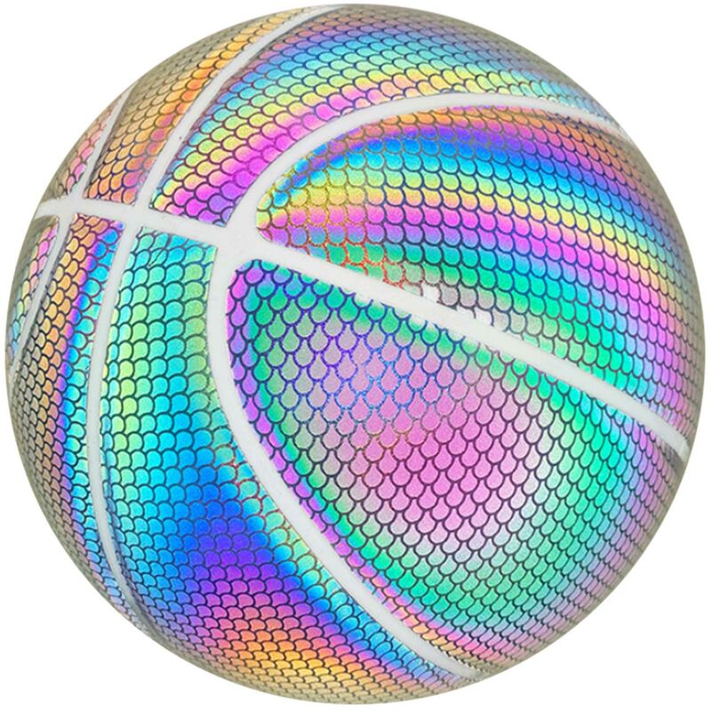 

Baloncesto reflectante, baloncesto colorido luminoso que brilla intensamente para adultos, Escamas de pescado