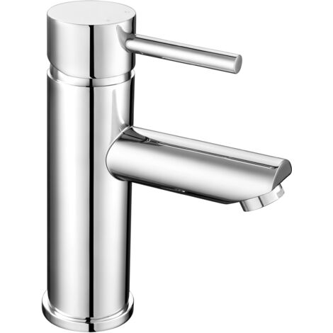 Balterley Bradnop Minimalist Round Mono Basin Mixer Tap & Push Button Waste - Chrome