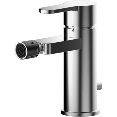 Balterley Consall Contemporary Round Mono Bidet Mixer Tap with Pop Up Waste - Chrome