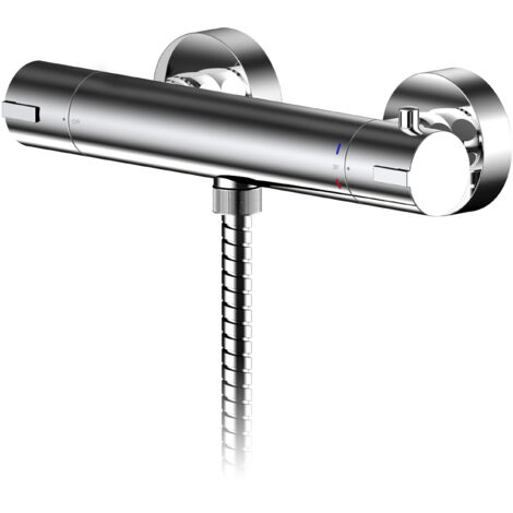 Balterley Consall Contemporary Round Thermostatic Bar Valve, 55 x 275mm - Chrome