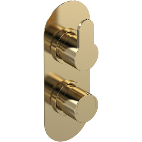 Balterley Consall Round Concealed Twin Thermostatic Shower Valve 1 Outlet - Brushed Brass