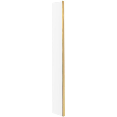 Balterley Drakelow 8mm Toughened Safety Glass Wetroom Return Screen: 215mm x 1850mm, Brushed Brass
