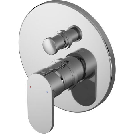 Balterley Enville Contemporary Round Concealed Manual Shower Valve with Diverter and Lever Handle - Chrome Finish