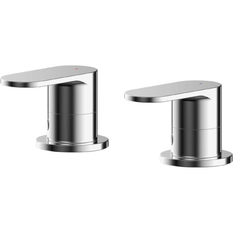 Balterley Enville Modern Round Deck Mounted 3/4" Side Valves with Round Levers - Polished Chrome Finish