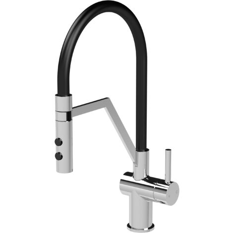 Balterley Haughton Modern Kitchen Mono Mixer Tap with Single Lever Handle, Curved Swivel Spout - Polished Chrome Finish
