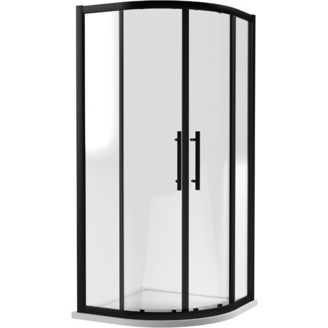 Balterley Kinvaston 900mm Shower Side Panel with 8mm Toughened Safety Glass and Easyfit Assembly System - Black