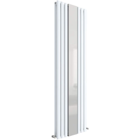 Balterley Pattingham Vertical Double Panel Radiator with Mirror, 1800mm x 499mm - Gloss White