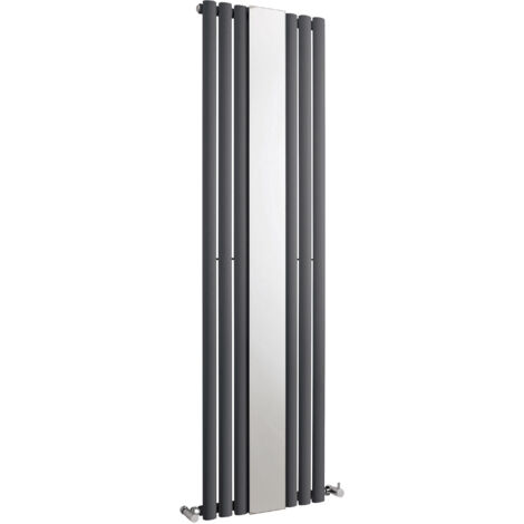 Balterley Pattingham Vertical Single Panel Radiator with Mirror, 1800mm x 499mm - Anthracite