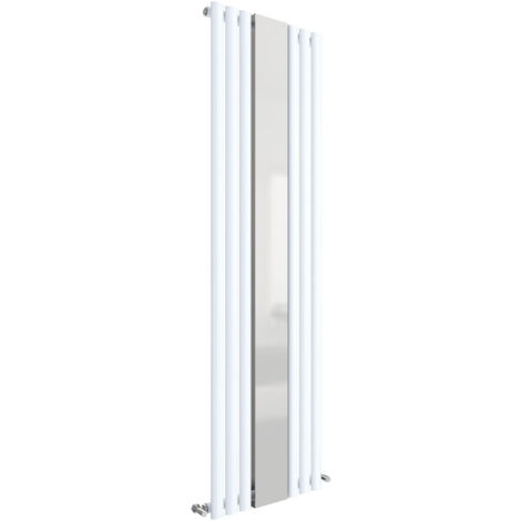 Balterley Pattingham Vertical Single Panel Radiator with Mirror, 1800mm x 499mm - Gloss White