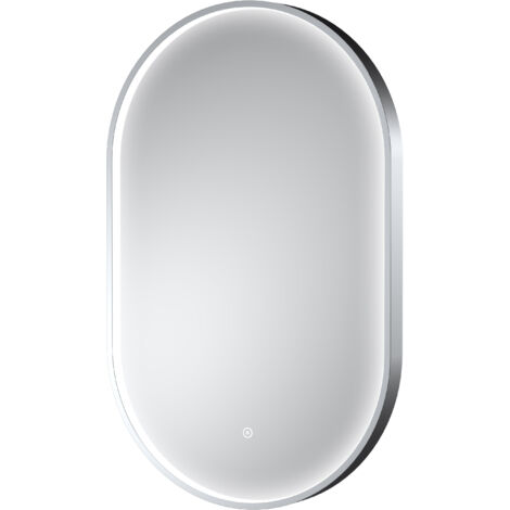 Balterley Quixhill Oval Inset Framed LED Touch Sensor Mirror with Demister Pad, 800x500mm - Chrome