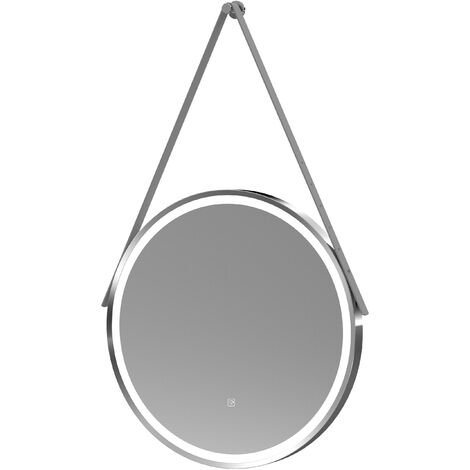 Balterley Quixhill Round Framed LED Touch Sensor Mirror with Demister, 600mm - Chrome/Grey