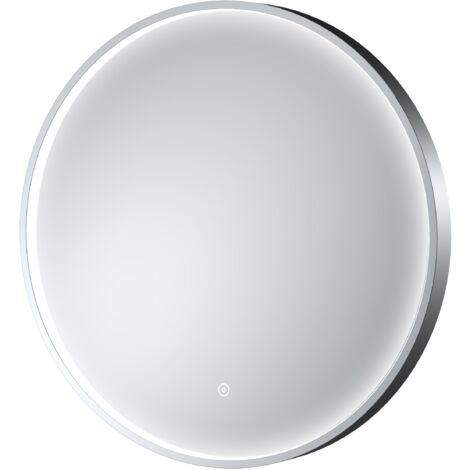 Balterley Quixhill Round Inset Framed LED Touch Sensor Mirror with Demister Pad, 600mm - Chrome