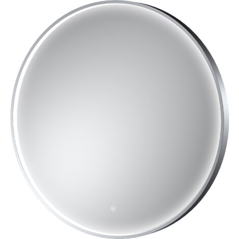Balterley Quixhill Round Inset Framed LED Touch Sensor Mirror with Demister Pad, 800mm - Chrome