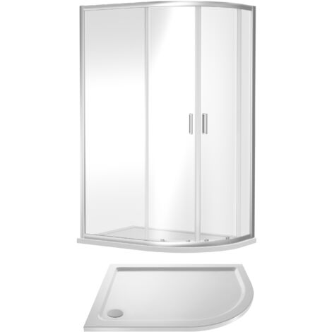 Balterley Right Hand Offset Quadrant Shower Suite with 6mm Safety Glass Enclosure & 1200 x 900mm Tray in Chrome Frame